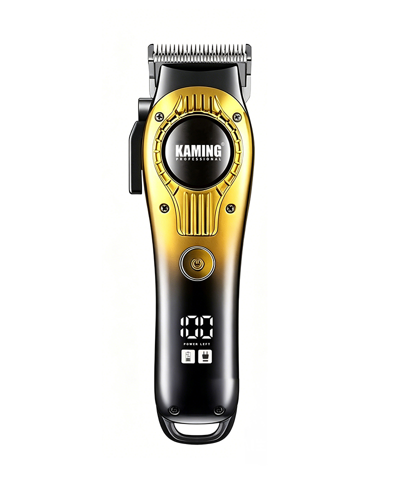 Kaming 1708 Pemotong Rambut Elektrik Tenang, Pemotong Pudar Profesional untuk Penggunaan Salon dengan Tampilan Digital