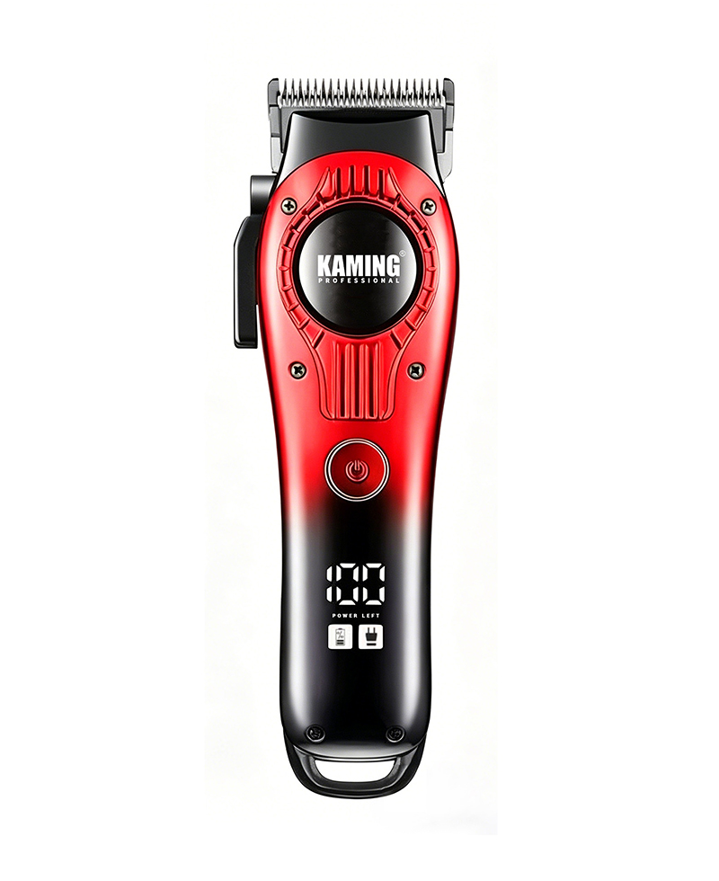 Kaming 1708 Pemotong Rambut Elektrik Tenang, Pemotong Pudar Profesional untuk Penggunaan Salon dengan Tampilan Digital