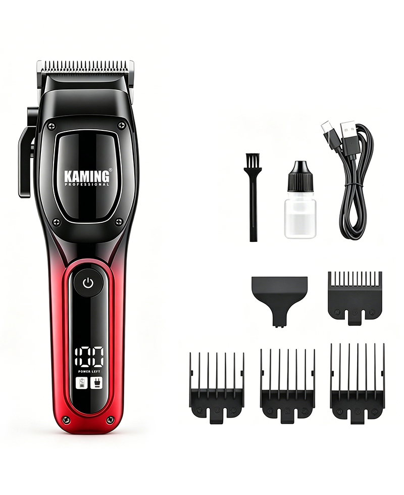 Kaming 1709 Gunting Rambut Profesional Berkekuatan Tinggi Baru dengan Tampilan Digital untuk Salon & Perawatan Pria