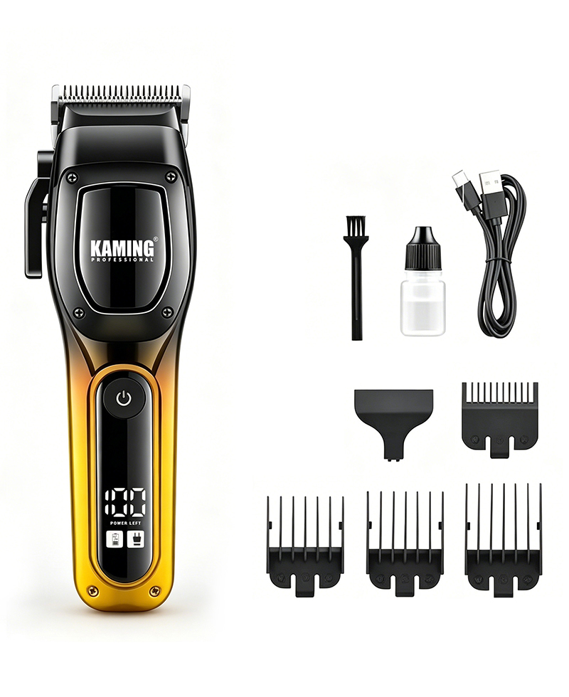 Kaming 1709 Gunting Rambut Profesional Berkekuatan Tinggi Baru dengan Tampilan Digital untuk Salon & Perawatan Pria