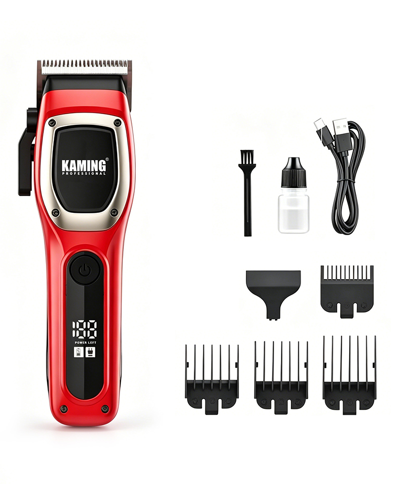 Kaming 1709 Gunting Rambut Profesional Berkekuatan Tinggi Baru dengan Tampilan Digital untuk Salon & Perawatan Pria